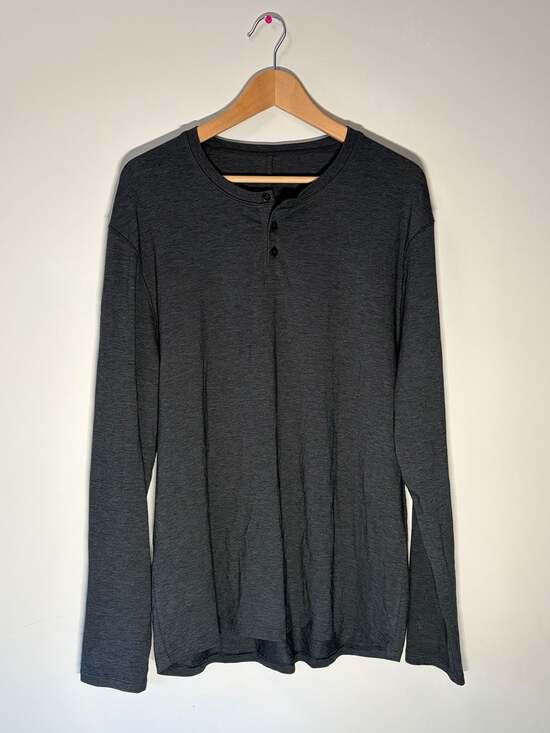 Lululemon Other - Lululemon Long Sleeve Henley Heathered Black